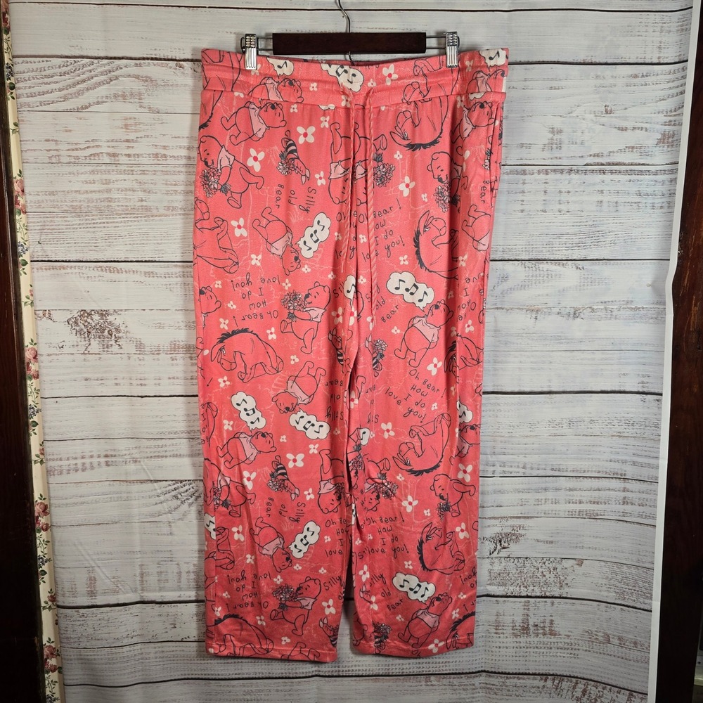 Disney Winnie the Pooh & Eeyore Pink Lounge Pajama‎ Pants XL 16/18